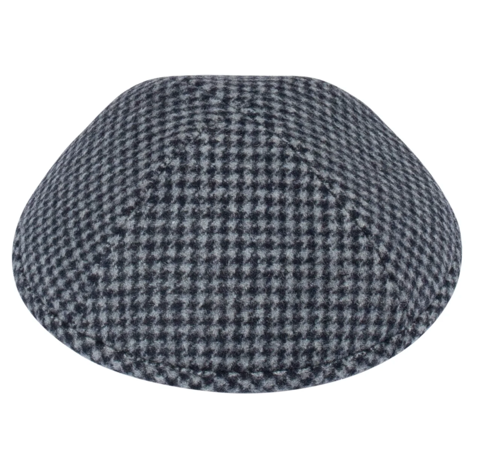 IKIPPAH | GRAY HOUNDSTOOTH YARMULKE