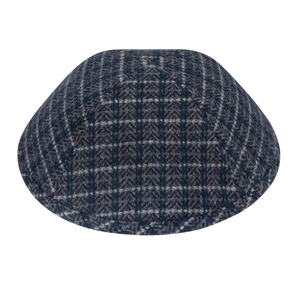 IKIPPAH | COASTAL HERRINGBONE GRID YARMULKE