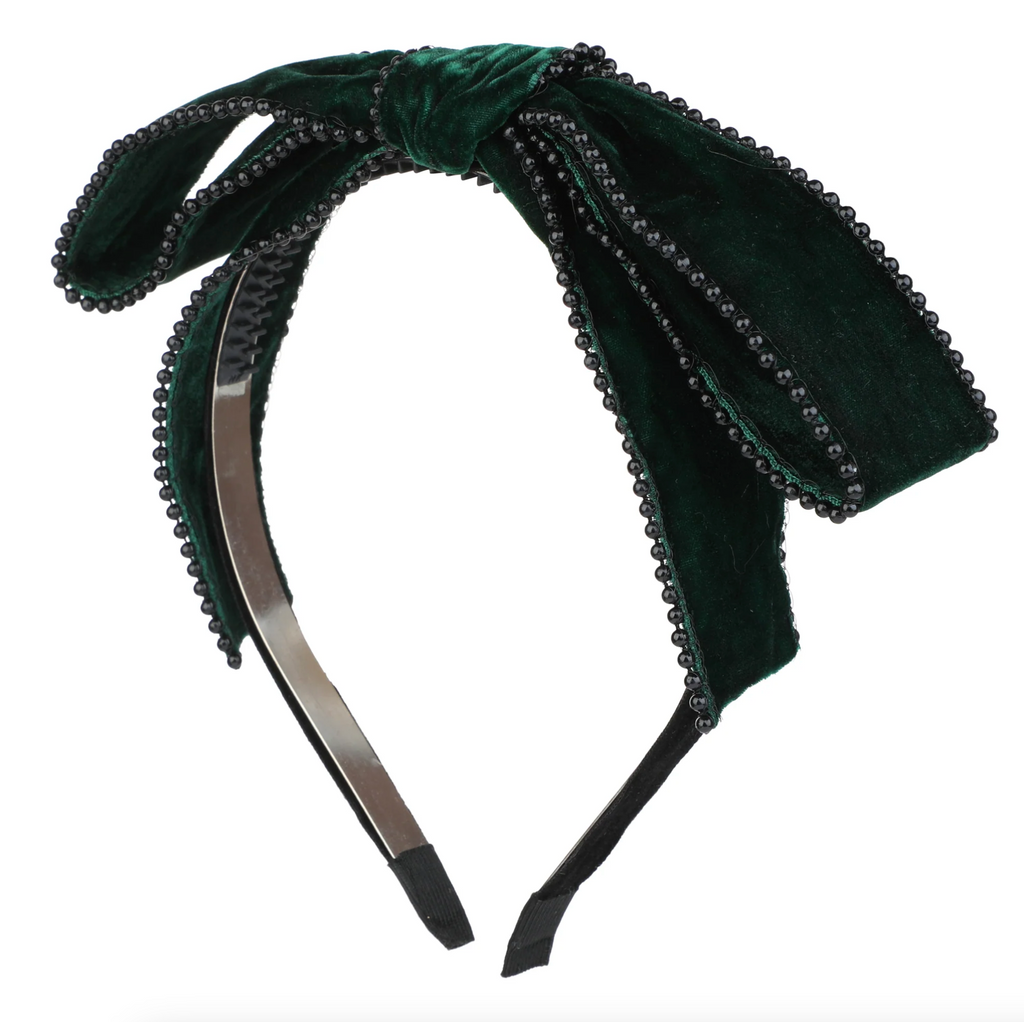 Heirloom Bows | Velvet Pearl Bow Headband