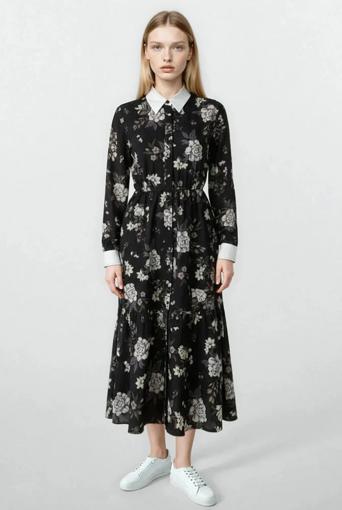 Unaya | Beatrice Dress Purple Flowers
