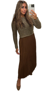 Brown Pleated Jumper