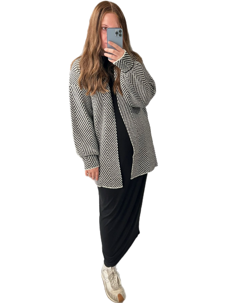 Herringbone Long Cardigan