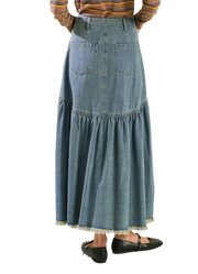 Button Jean Skirt