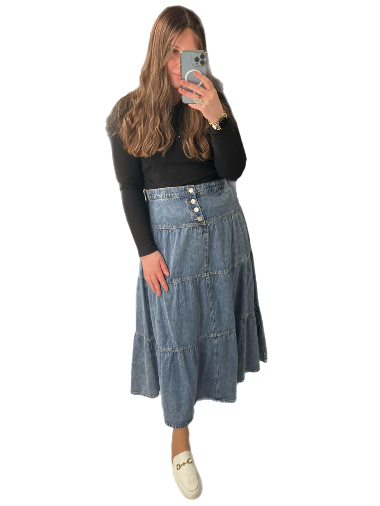 Denim Tier Skirt