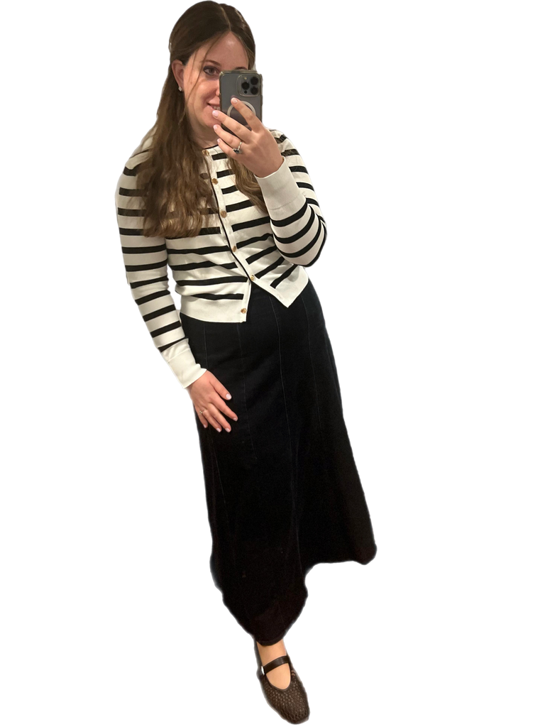Striped Button Down Cardigan
