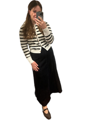 Striped Button Down Cardigan