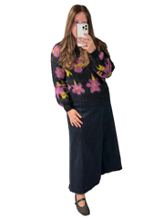 Fuzzy Floral Sweater