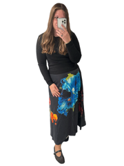 Floral Aline Satin Skirt