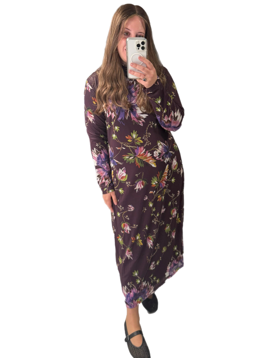Turtleneck Floral Dress