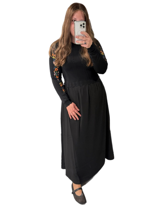 Floral Mixed Media Maxi Dress