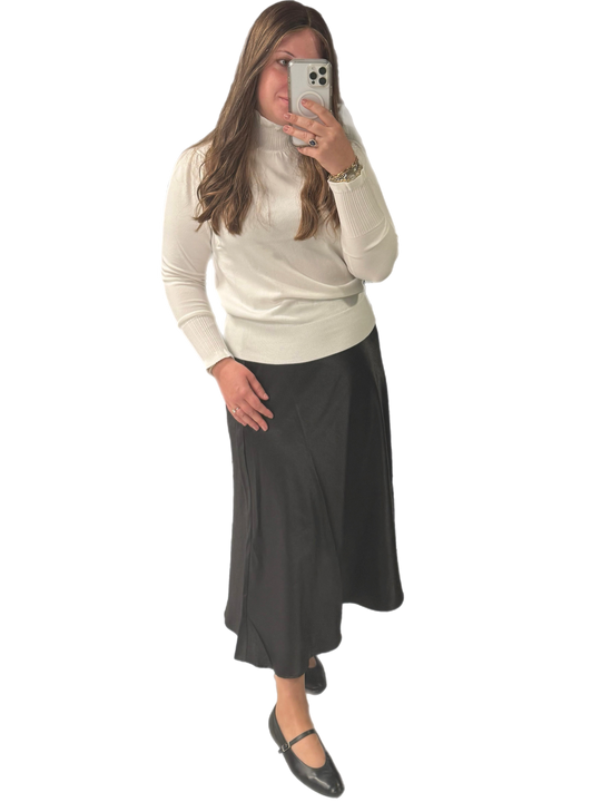 Ruffle Mock Neck Sweater