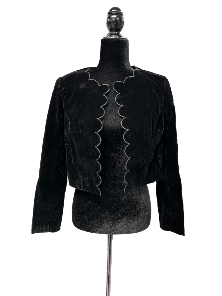 Velvet Scallop Crop Jacket