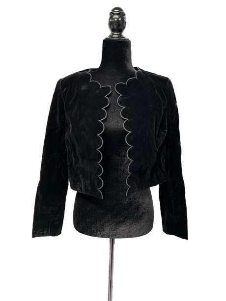 Velvet Scallop Crop Jacket
