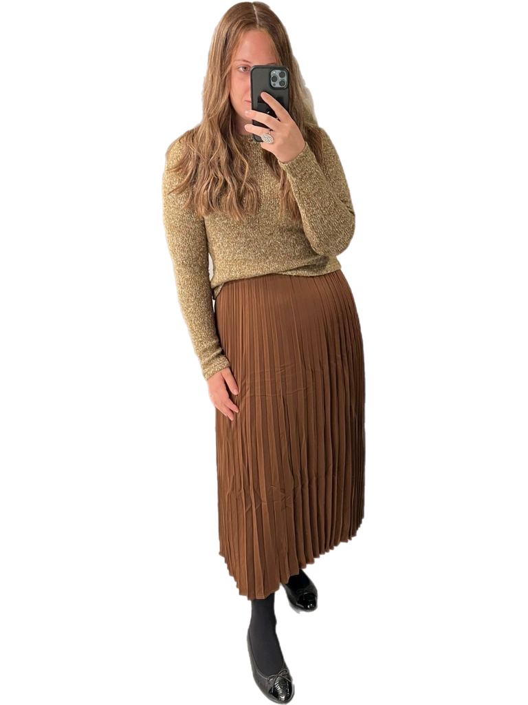 Brown Pleated Jumper