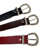 Genuine Leather Braid Buckle Belt