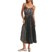 Metallic Pleat Dress