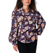 Wine Floral Blouse